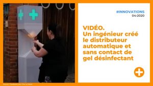 Il créé un distributeur de gel désinfectant, sans contact, destiné aux lieux de grand passage