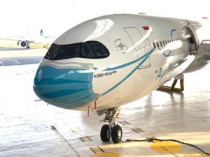 Garuda présente la nouvelle livrée du masque A330neo