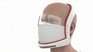 Masque facial futuriste Elon avec filtre HEPA et visière en oxynitrure d'aluminium