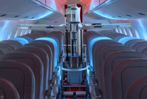 Ces robots suisses utilisent des rayons UV pour éliminer les virus à bord des avions de ligne.